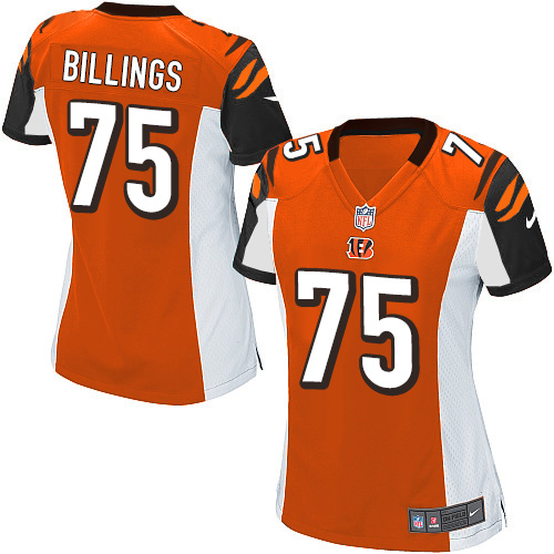 Women's Limited Andrew Billings Nike Jersey Orange Alternate - #75 NFL Cincinnati Bengals